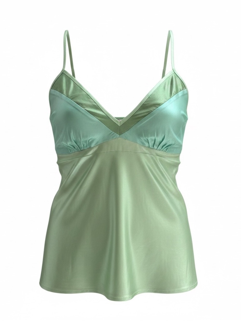 Gold Hawk 100% silk Green camisole - Picture 3 of 8